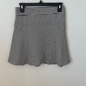 Black and White Striped Women's Skirt